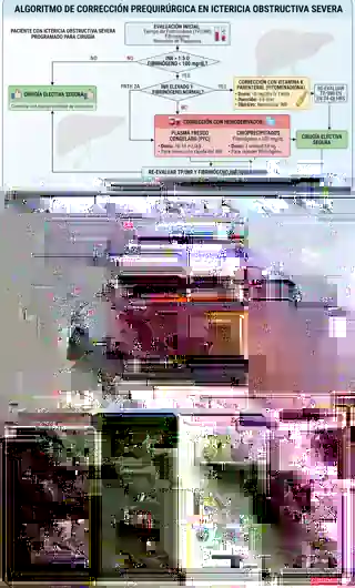 Galería de marcadores hepáticos, coagulopatía por colestasis y corrección perioperatoria