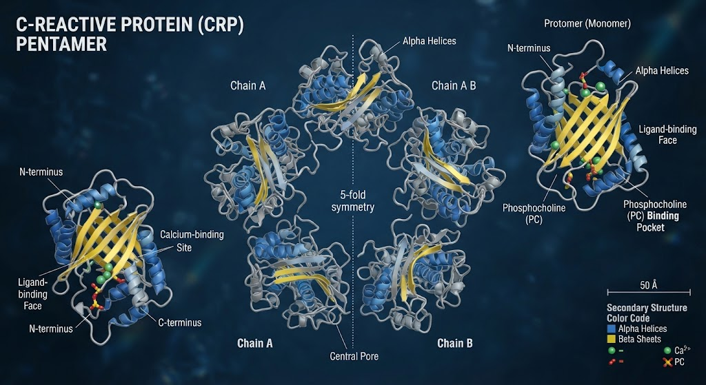 Estructura pentamérica de la proteína C reactiva