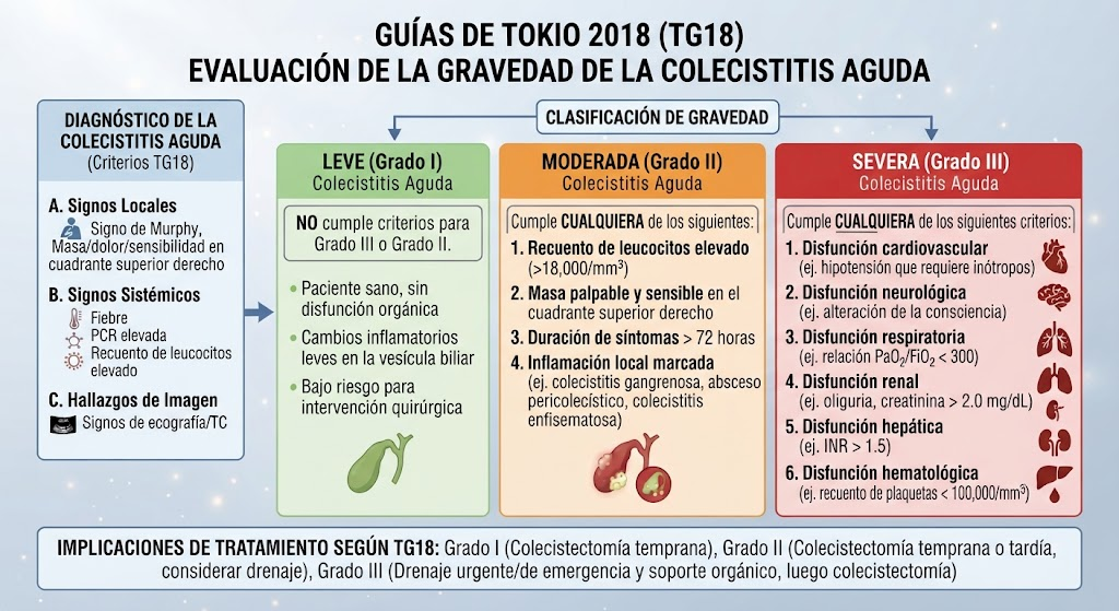 Guías de Tokio 2018: evaluación de gravedad de colecistitis aguda